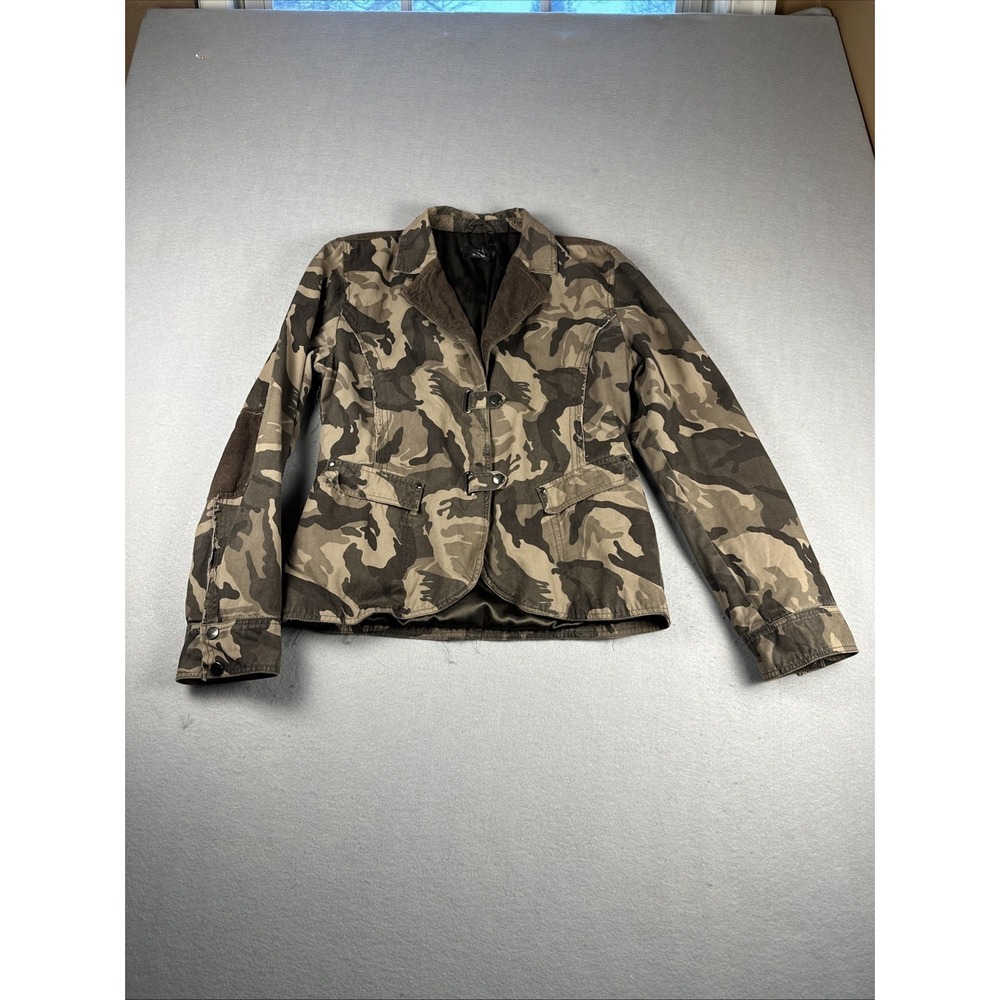 Quill Utility Jacket Women Large Camo Military Toggle Front Cotton Lined‎ Army